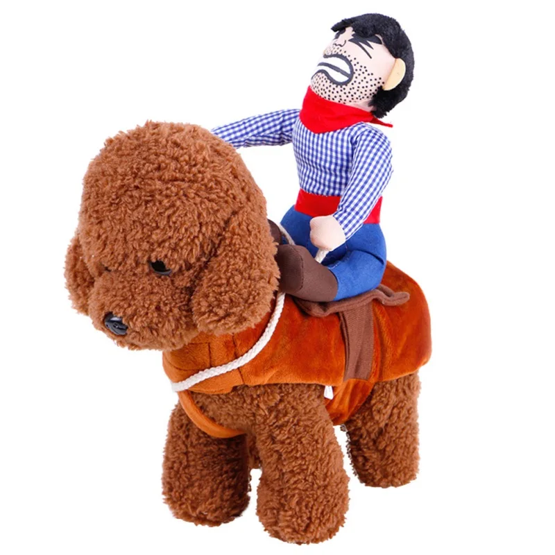 Novelty Cowboy Rider Dog Costume for Dogs Clothes Party Halloween Pet Costume New Year Outfit Pet Cat Clothes Chihuahua - Image 2
