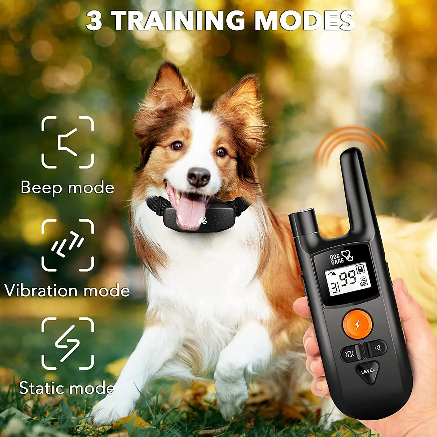DOGCARE TC05 Digital Dog Training Collar Waterproof Rechargeable Remote Control Anti-Bark Pet Stop Shock Collar Electric Shocker - Image 2