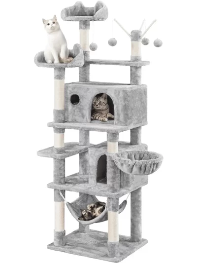 SmileMart 67'' H Multi-Level Cat Tree Cat Tower Condos,Cat Supplies,Cat Climbing Frame,Cat Toys,So That Cats Can Play Happily