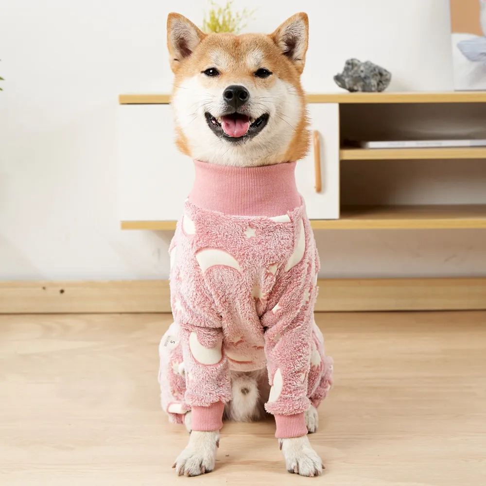 Four Legs Dog Pajamas Puppy Fleece Winter Warm Dog Jumpsuit Cute Pet Clothes Onesies For Medium Large Dogs Labrador Coat - Image 5