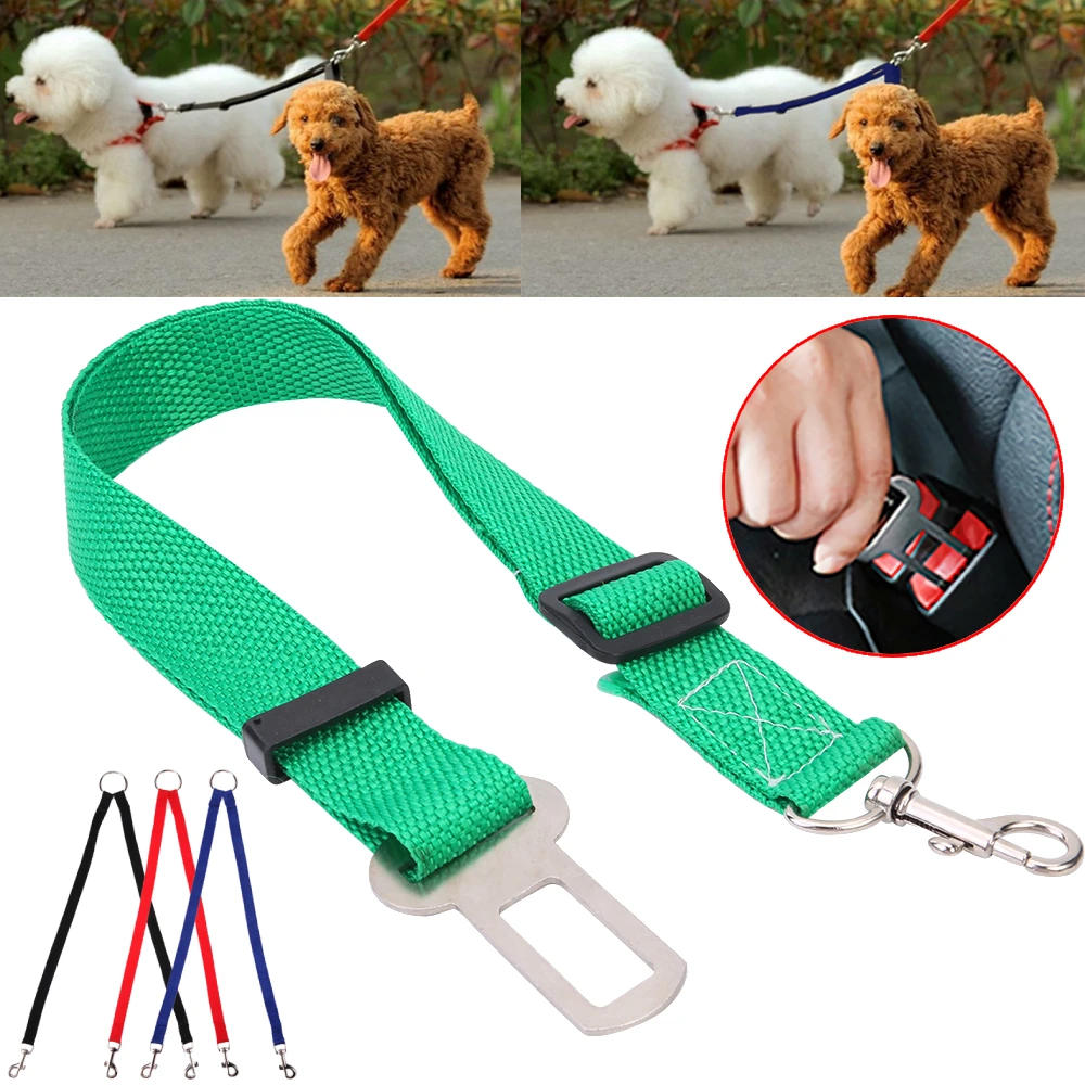 Pet Dog Safety Belt Adjustable Leash Vehicle Seat Belt Pet Lever Traction Dog Collars Harness Lead Clip Puppy Pet Supplies