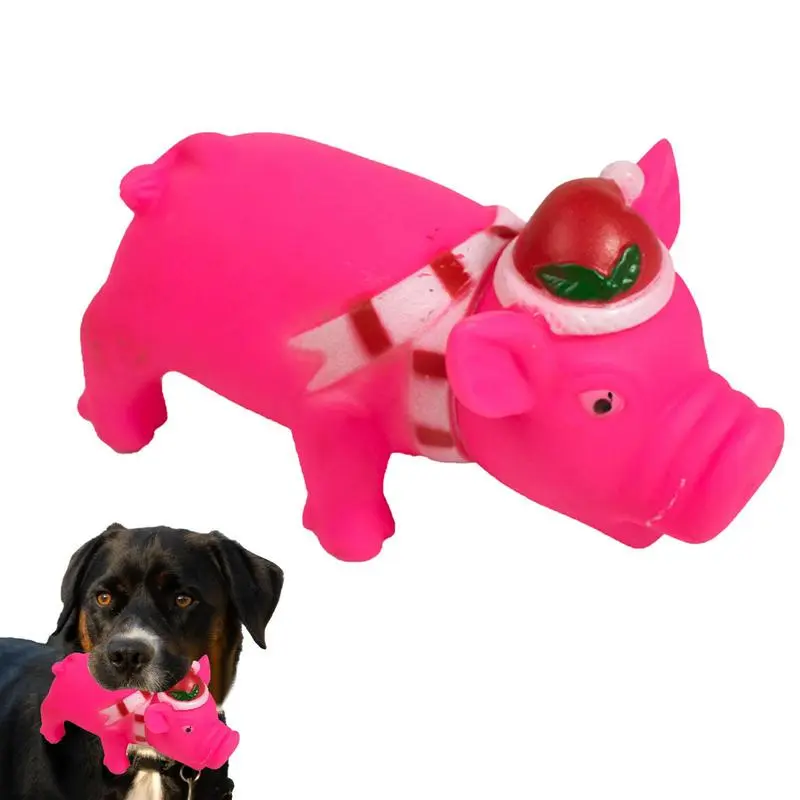 Squeaky Pig Dog Toy Durable Rubber Pig Squeaker Dog Puppy Chew Toys Latex Interactive Cute Toy For Small Medium Large Dogs