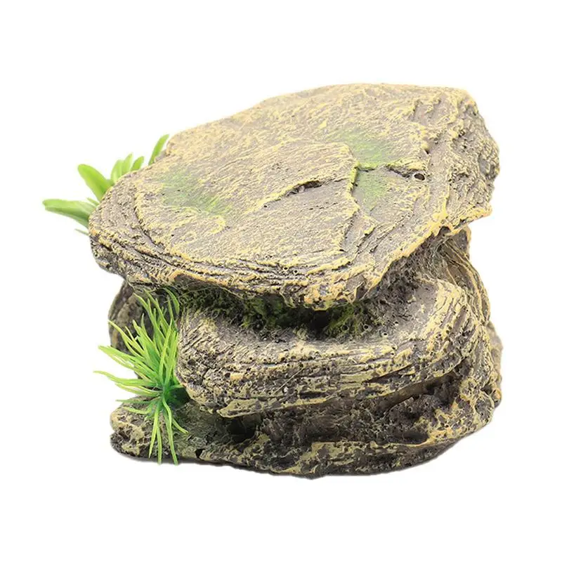 Pet Turtle Reptile Habitat Hiding Caves Shelter Hiding Crawling Turtle Reptile Basking Hide Habitat Tank Decoration Ornament - Image 3