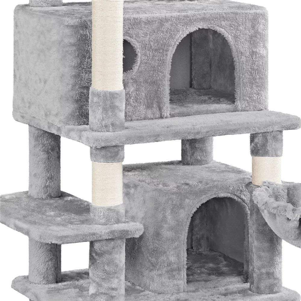 SmileMart 67'' H Multi-Level Cat Tree Cat Tower Condos,Cat Supplies,Cat Climbing Frame,Cat Toys,So That Cats Can Play Happily - Image 4