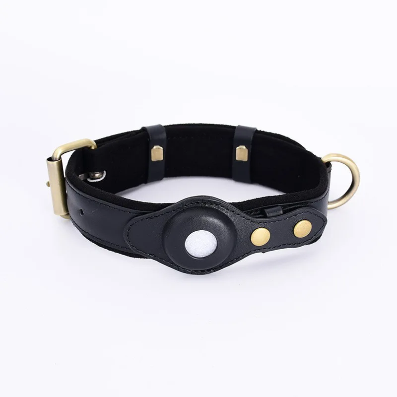New Leather Anti-Lost Dog Collar With Airtag Holder For The Apple Airtag Heavy Duty Anti Lost Positioning Collar Dog Accessories - Image 8