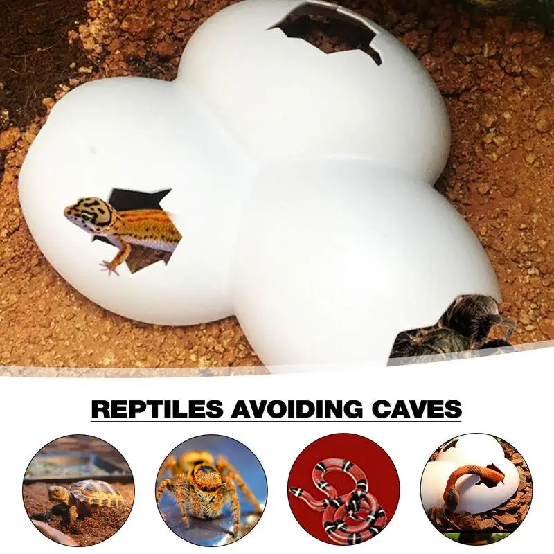 New Egg Shape Reptile Simulation Rock Cave Hideouts Reptile Hide Basking Hide Decoration Ornament For Aquariums Terrariums - Image 6