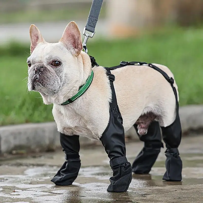 Dog Boots with Suspenders Waterproof Dog Shoes Paw Protectors Adjustable Pet Clothing Booties for Dog Winter Outdoor supplies - Image 2